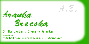 aranka brecska business card